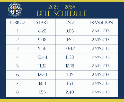 image of bell schedule